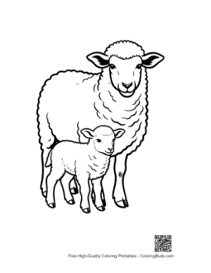 Thumbnail: Woolly Mother Sheep and Lamb