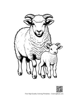 Thumbnail: Woolly Mother Sheep and Lamb