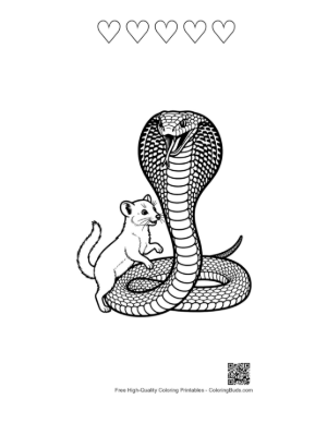 Thumbnail: Cobra and Ferret Companions Printable and 5 Heart Outline