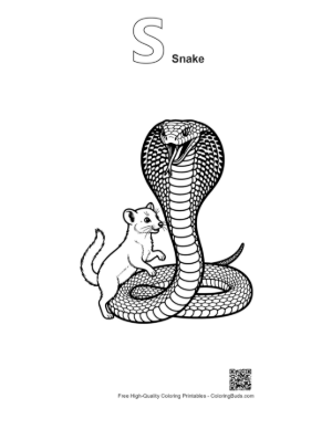 Thumbnail: Cobra and Ferret Companions Printable Outline Alphabet S Snake