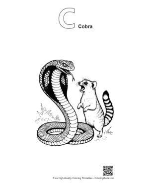 Thumbnail: Cobra Confronting Brave Mongoose Printable Outline Alphabet C Cobra