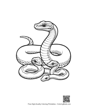 Thumbnail: Coiled Python Family Illustration