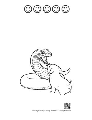Thumbnail: Curious Puppy Meets Friendly Python Printable and 5 Happy Face Outline
