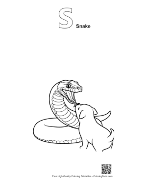 Thumbnail: Curious Puppy Meets Friendly Python Printable Outline Alphabet S Snake
