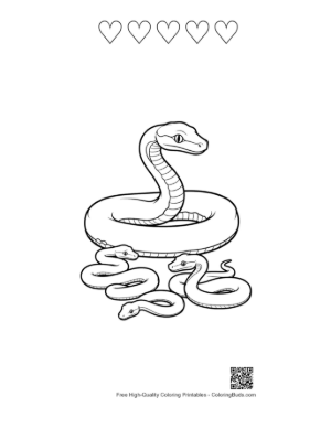 Thumbnail: Playful Python Family Lounging on Inner Tube Printable and 5 Heart Outline