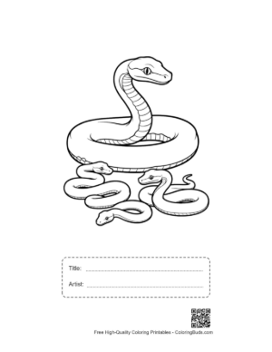 Thumbnail: Playful Python Family Lounging on Inner Tube Printable with Title and Artist Box