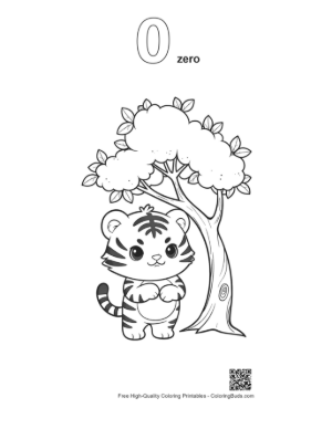 Thumbnail: Bengal Tiger Coloring Page Printable Outline Number 0