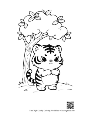 Thumbnail: Cute Bengal Tiger Coloring Page Printable