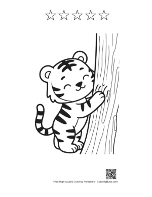 Thumbnail: Download Bengal Tiger Printable and 5 Star Outline