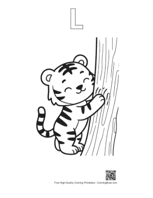 Thumbnail: Download Bengal Tiger Printable Outline Alphabet L