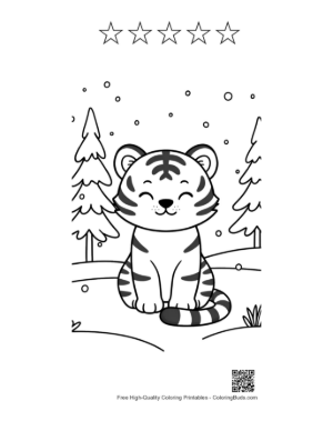 Thumbnail: Easy Bengal Tiger Printable and 5 Star Outline