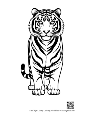 Thumbnail: Fierce Bengal Tiger Line Art