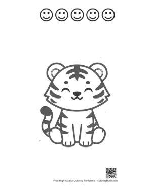 Thumbnail: Free Bengal Tiger Coloring Sheet Printable and 5 Happy Face Outline