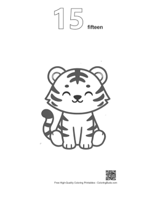 Thumbnail: Free Bengal Tiger Coloring Sheet Printable Outline Number 15