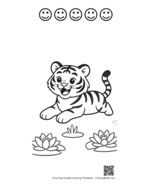 Thumbnail: Free Bengal Tiger Printable and 5 Happy Face Outline