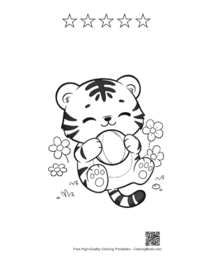 Thumbnail: Free Bengal Tiger Printable and 5 Star Outline
