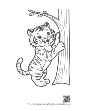 Thumbnail: Happy Baby Tiger Practicing Climbing Skills Printable