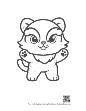 Thumbnail: Adorable White Tiger Cub Dressed in Cozy Winter Clothes Printable