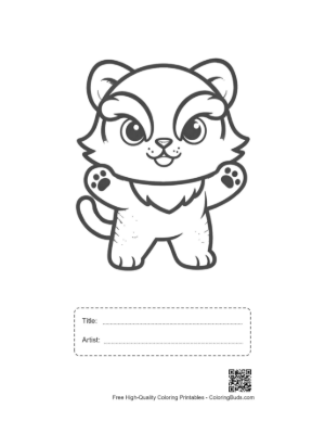 Thumbnail: Adorable White Tiger Cub Dressed in Cozy Winter Clothes Printable with Title and Artist Box