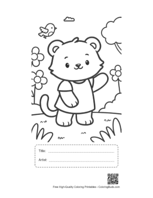 Thumbnail: Little Girl Tiger Cub Waving in Her Favorite Outfit Printable with Title and Artist Box