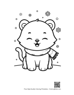 Thumbnail: White Tiger for Kids Printable