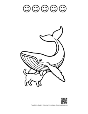 Thumbnail: Blue Whale and Puppy Friendship Printable and 5 Happy Face Outline