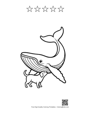 Thumbnail: Blue Whale and Puppy Friendship Printable and 5 Star Outline