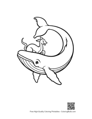Thumbnail: Blue Whale with Playful Fawn Outline