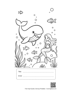 Thumbnail: Download Blue Whale Coloring Page Printable with Title and Artist Box