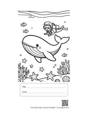 Thumbnail: Download Blue Whale for Kids Printable with Title and Artist Box