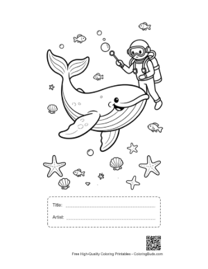 Thumbnail: Download Blue Whale for Kids Printable with Title and Artist Box