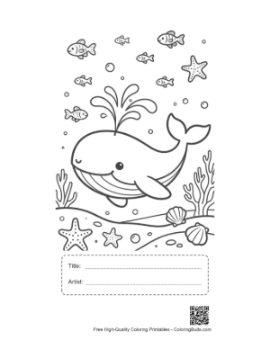 Thumbnail: Free Blue Whale Printable with Title and Artist Box