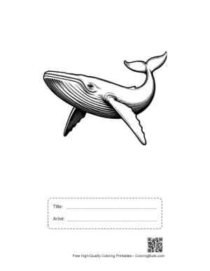 Thumbnail: Majestic Blue Whale in Flight Printable with Title and Artist Box