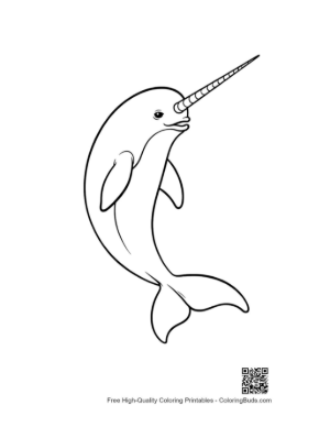 Thumbnail: Cute Cartoon Narwhal Leaping Joyfully