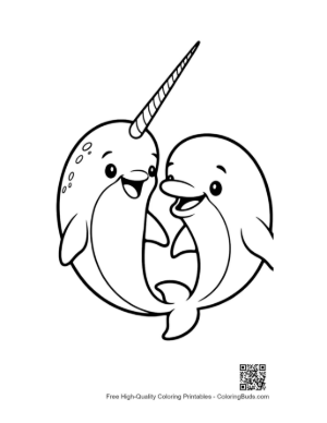 Thumbnail: Happy Narwhal Pair Hugging