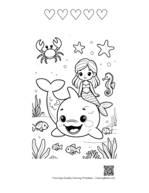 Thumbnail: Orca Printable and 5 Heart Outline