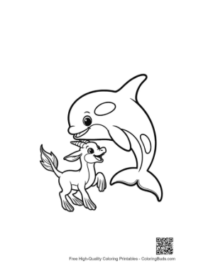 Thumbnail: Orca Whale and Baby Unicorn Embrace