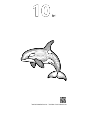 Thumbnail: Playful Orca Leaping Gracefully Printable Outline Number 10