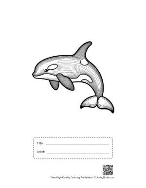 Thumbnail: Playful Orca Leaping Gracefully Printable with Title and Artist Box