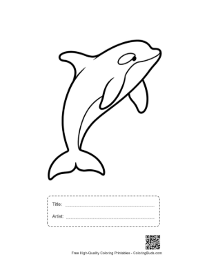 Thumbnail: Playful Orca Leaping Joyfully Printable with Title and Artist Box