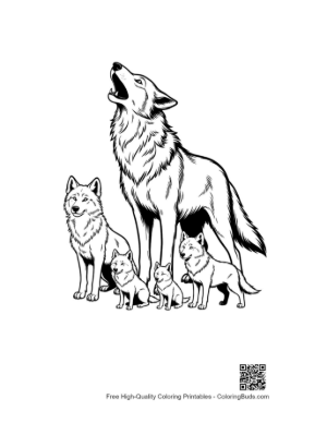 Thumbnail: Alpha Wolf Howling with Pups
