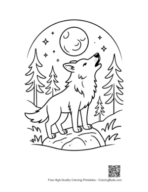Thumbnail: Cute Gray Wolf for Kids Printable