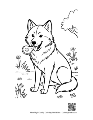 Thumbnail: Easy Gray Wolf for Kids Printable