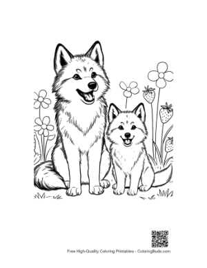Thumbnail: Easy Howling Wolf Coloring Page Printable