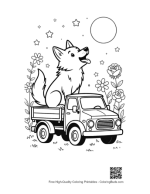 Thumbnail: Easy Howling Wolf Coloring Sheet Printable