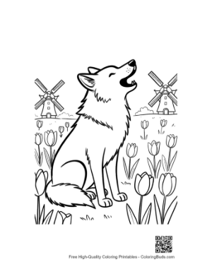 Thumbnail: Free Howling Wolf Coloring Page Printable