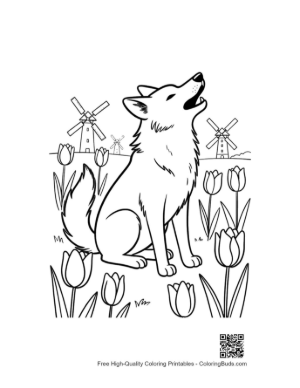 Thumbnail: Free Howling Wolf Coloring Page Printable