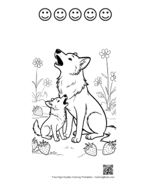 Thumbnail: Free Howling Wolf Printable and 5 Happy Face Outline
