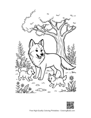 Thumbnail: Gray Wolf Coloring Page Printable
