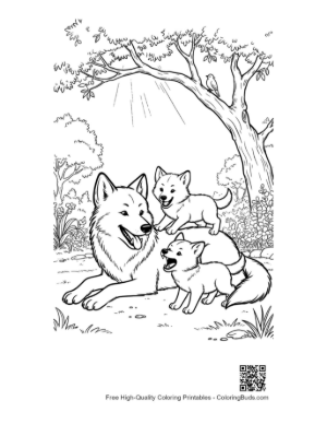 Thumbnail: Gray Wolf Coloring Sheet Printable